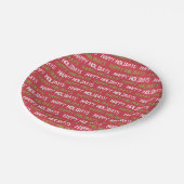 Gelukkige Vakantie Rode, Groene, en Witte Bomen Papieren Bordje (Gekanteld)