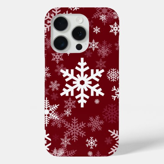 Gelukkige vakantie sneeuwvlokken patroon Bourgondi Case-Mate iPhone Case (Achterkant)