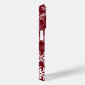 Gelukkige vakantie sneeuwvlokken patroon Bourgondi Case-Mate iPhone Case (Achterkant / Rechts)