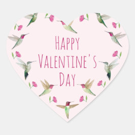 Gelukkige Valentijn Anna's kolibries Hart Sticker