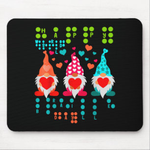 Gelukkige Valentijn Gnome Braille Liefde – Schatti Muismat