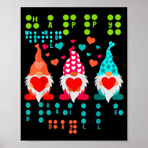 Gelukkige Valentijn Gnome Braille Liefde – Schatti Poster