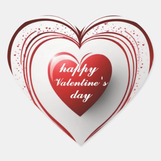 Gelukkige Valentijn hartvorm Logo Hart Sticker (Voorkant)