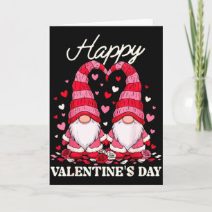 Gelukkige Valentijn Kabouters Schattige Rode Harte Kaart