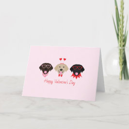 Gelukkige Valentijn Labrador Retriever Honden Feestdagen Kaart