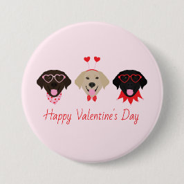 Gelukkige Valentijn Labrador Retriever Honden Ronde Button 7,6 Cm