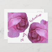 Gelukkige Valentijn liefde roze rozen bloemenboho Briefkaart (Voorkant / Achterkant)