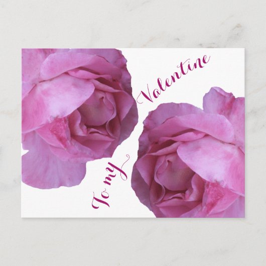 Gelukkige Valentijn liefde roze rozen bloemenboho Briefkaart (Voorkant)