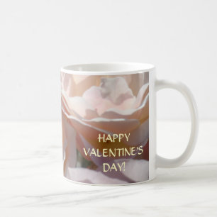 GELUKKIGE VALENTIJN! Roze rozen koffiekop cadeaus Koffiemok