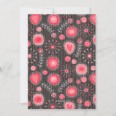 Gelukkige Valentijn Wispelturige rode harten bloem Feestdagenkaart (Achterkant)