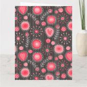 Gelukkige Valentijn Wispelturige rode harten bloem Kaart (Achterkant)