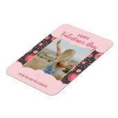 Gelukkige Valentijn Wispelturige rode harten bloem Magneet (Linkerzijde)