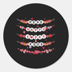 Gelukkige Valentijn Xoxo V-dag Vriendschapsarmband Ronde Sticker