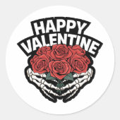 Gelukkige Valentijn Zelfs Botten hebben liefde nod Ronde Sticker (Voorkant)