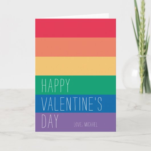 Gelukkige Valentijns | LGBTQ Rainbow-Valentijn Feestdagen Kaart (Voorkant)