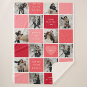 Gelukkige Valentijnsdag 12 fotorooster Sherpa Deken (Voorkant)