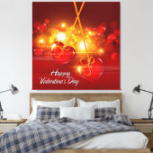 Gelukkige Valentijnsdag 17 Wrapped Canvas Afdruk (Insitu (Slaapkamer))
