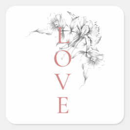 Gelukkige Valentijnsdag 2023 -Liefde is Liefde Afb Vierkante Sticker