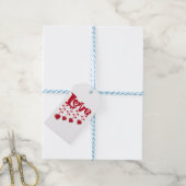 GELUKKIGE VALENTIJNSDAG 2024 LIEFDE ROOD HART CADEAULABEL (Met Touw)