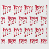 GELUKKIGE VALENTIJNSDAG 2024 LIEFDE ROOD HART CADEAUPAPIER (Vlak)