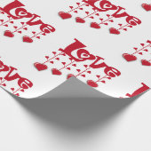 GELUKKIGE VALENTIJNSDAG 2024 LIEFDE ROOD HART CADEAUPAPIER (Hoek)