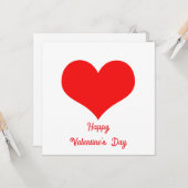Gelukkige Valentijnsdag 2025 Schattigee Rode Hart  Kaart (Voorkant / Achterkant in situ)