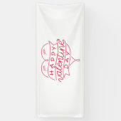 Gelukkige Valentijnsdag 2.5x6 Vinyl Banner (Verticaal)