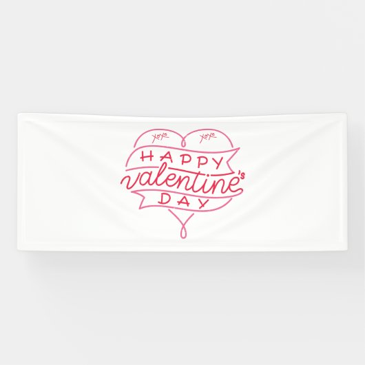 Gelukkige Valentijnsdag 2.5x6 Vinyl Banner (Horizontaal)