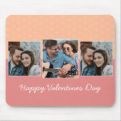 Gelukkige Valentijnsdag 3 foto hart patroon Muismat (Voorkant)