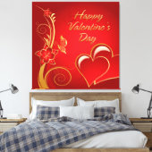 Gelukkige Valentijnsdag 3 Wrapped Canvas Afdruk (Insitu (Slaapkamer))