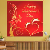 Gelukkige Valentijnsdag 3 Wrapped Canvas Afdruk (Insitu (Woonkamer))