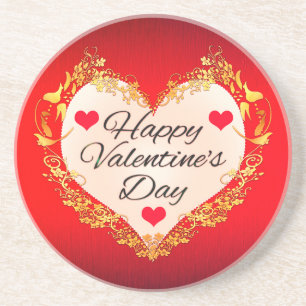 Gelukkige Valentijnsdag!-47949 Zandsteen Onderzetter