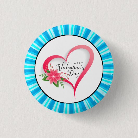 Gelukkige Valentijnsdag-53816 Ronde Button 3,2 Cm (Voorkant)