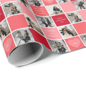 Gelukkige Valentijnsdag 8 fotorooster Cadeaupapier (Rol Hoek)