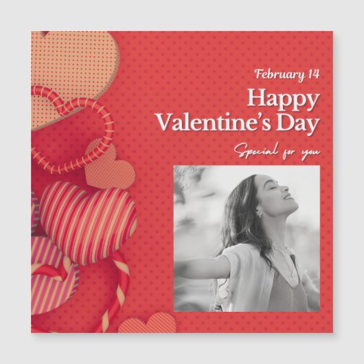 Gelukkige Valentijnsdag Aangepaste foto rode harte (Voorkant)