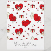 Gelukkige Valentijnsdag Aangepaste foto rode harte Briefhoofd (Achterkant)