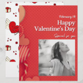 Gelukkige Valentijnsdag Aangepaste foto rode harte Briefhoofd (Voorkant / Achterkant)