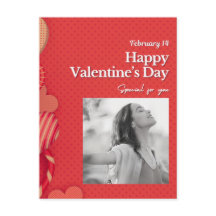 Gelukkige Valentijnsdag Aangepaste foto rode harte