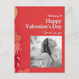 Gelukkige Valentijnsdag Aangepaste foto rode harte Briefkaart