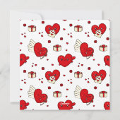 Gelukkige Valentijnsdag aangepaste foto rode harte Feestdagenkaart (Achterkant)