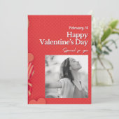 Gelukkige Valentijnsdag aangepaste foto rode harte Feestdagenkaart (Staand voorkant)