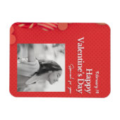 Gelukkige Valentijnsdag Aangepaste foto rode harte Magneet (Horizontaal)