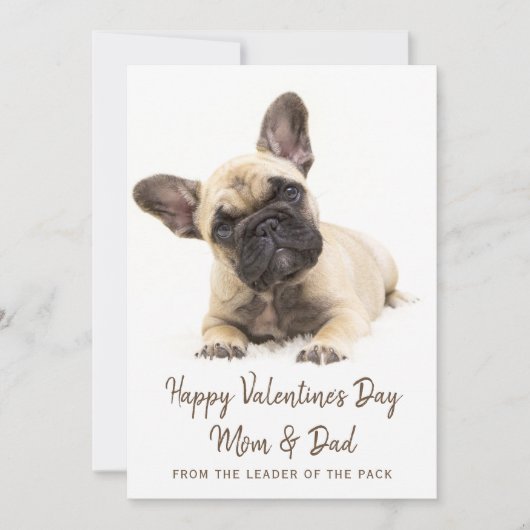Gelukkige Valentijnsdag Aangepaste Franse Bulldog Feestdagenkaart (Voorkant)
