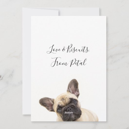 Gelukkige Valentijnsdag Aangepaste Franse Bulldog Feestdagenkaart (Achterkant)