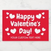 Gelukkige Valentijnsdag aangepaste mini Sparkling Wijnetiket (Enkel label)