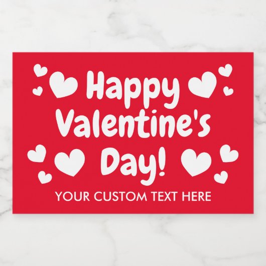 Gelukkige Valentijnsdag aangepaste mini Sparkling Wijnetiket (Enkel label)