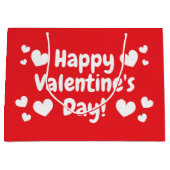 Gelukkige Valentijnsdag aangepaste rood en wit har Groot Cadeauzakje (Voorkant)