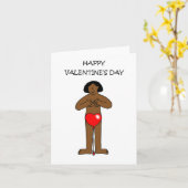 Gelukkige Valentijnsdag Afro-Amerikaanse dame Kaart (Gele Bloem)