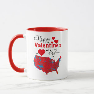 Gelukkige Valentijnsdag Amerikaanse rode electoral Mok