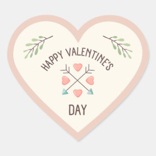 Gelukkige Valentijnsdag - Arrows Hart Sticker
